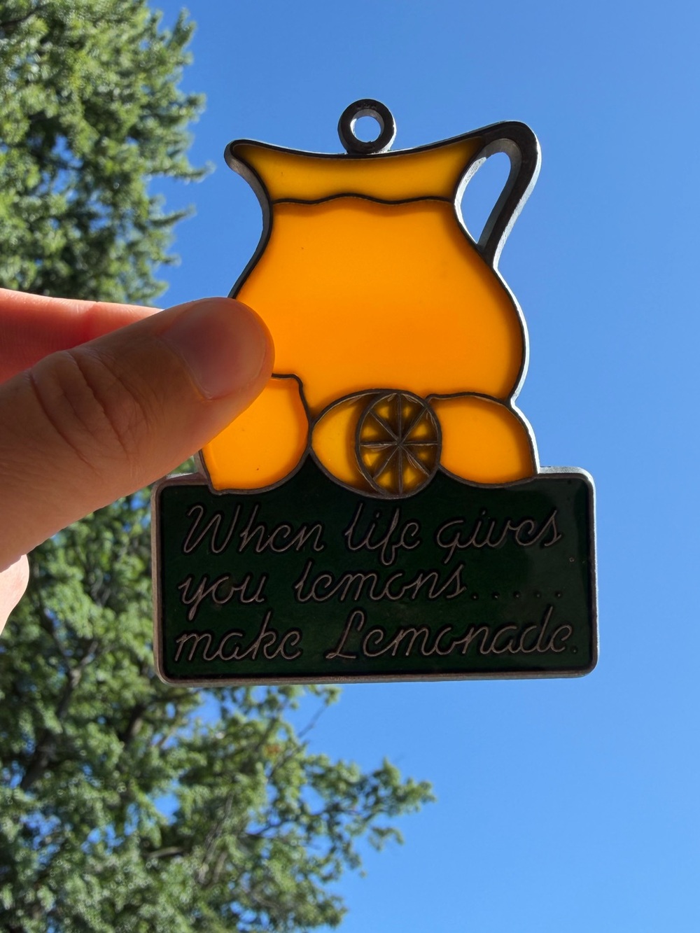 Vintage “When Life Gives You Lemons make Lemonade” Pitcher Sun Catcher